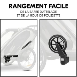 Remorque de vélo dryk duo light grey