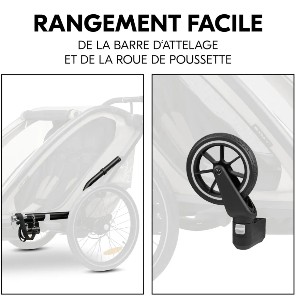 Remorque de vélo dryk duo light grey