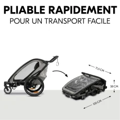Remorque de vélo dryk duo light grey
