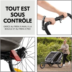 Remorque de vélo dryk duo light grey