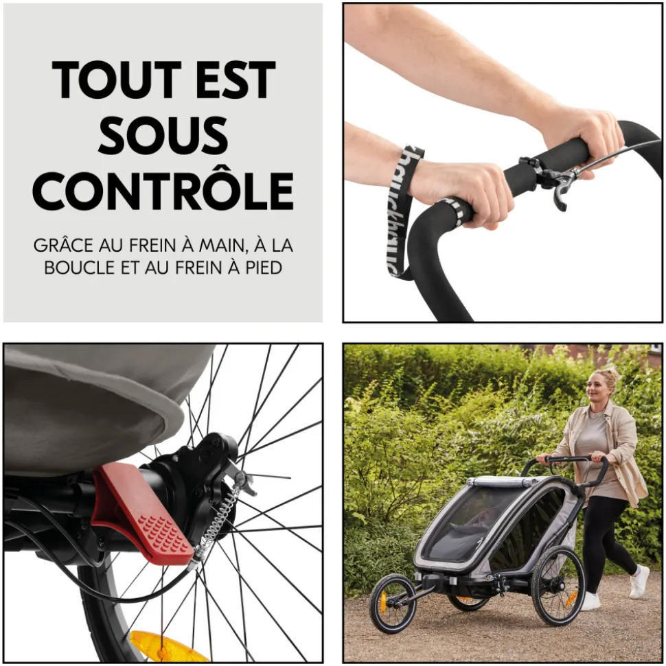Remorque de vélo dryk duo light grey