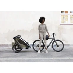Remorque pour vélo chariot cross 2 faded khaki