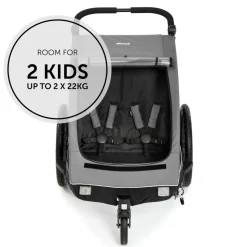 Remorque pour vélo dryk duo grey