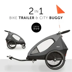 Remorque pour vélo dryk duo grey