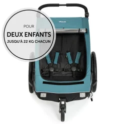 Remorque à vélo dryk duo ocean green