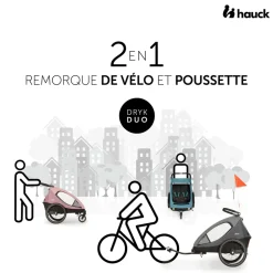 Remorque à vélo dryk duo ocean green