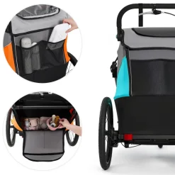 Remorque vélo enfant 3en1 nava bleu
