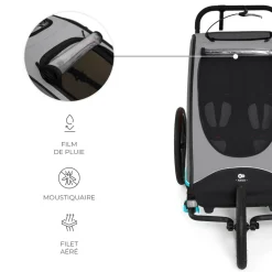Remorque vélo enfant 3en1 nava bleu
