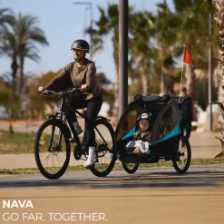 Remorque vélo enfant 3en1 nava bleu
