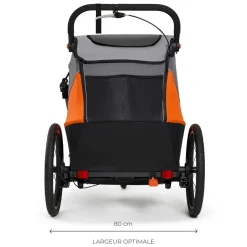 Remorque vélo enfant 3en1 nava orange