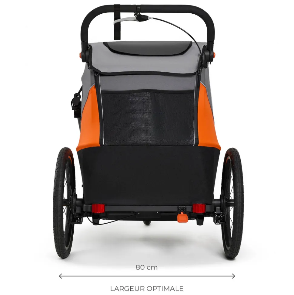 Remorque vélo enfant 3en1 nava orange