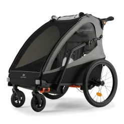 Remorque vélo enfant 2en1 nava walk gris