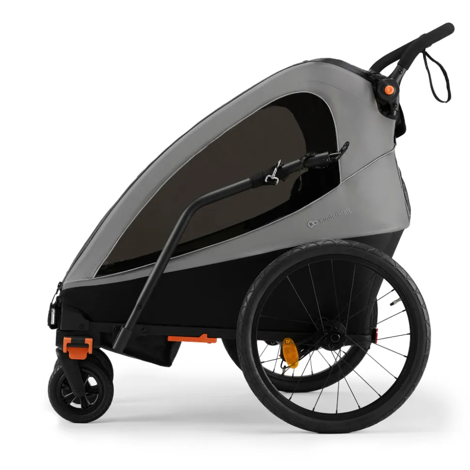 Remorque vélo enfant 2en1 nava walk gris