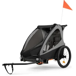 Remorque vélo enfant 2en1 nava walk gris