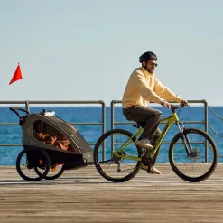 Remorque vélo enfant 2en1 nava walk gris