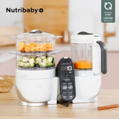 Robot cuiseur bébé nutribaby+ blanc avec boîte repas thermos 350 ml