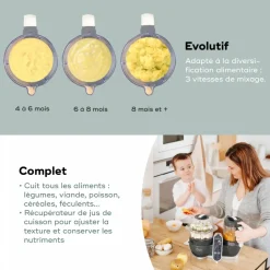 Robot de cuisine nutribaby+ industrial grey