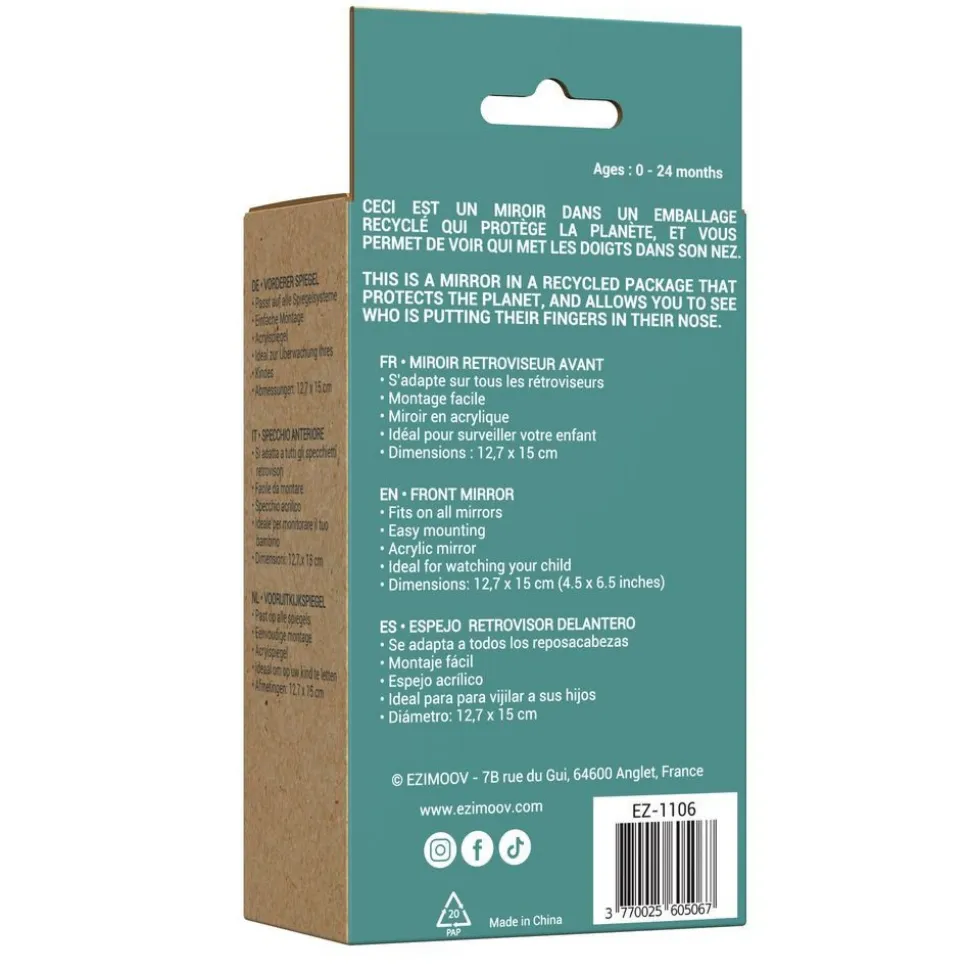 Rétroviseur bébé ezi mirror clip - eco friendly