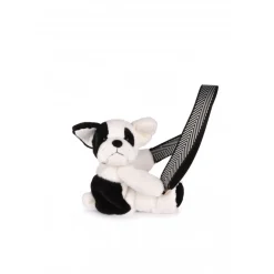Sac bandoulière ours en peluche 30 cm black & white