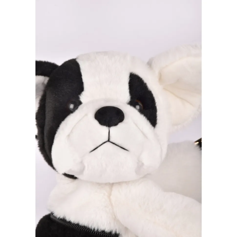 Sac bandoulière ours en peluche 30 cm black & white