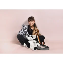 Sac bandoulière ours en peluche 30 cm zébré