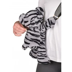 Sac bandoulière ours en peluche 30 cm zébré