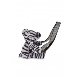 Sac bandoulière ours en peluche 30 cm zébré