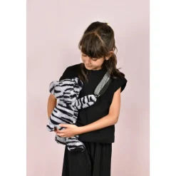 Sac bandoulière ours en peluche 30 cm zébré