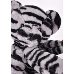 Sac bandoulière ours en peluche 30 cm zébré