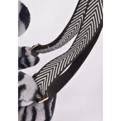 Sac bandoulière ours en peluche 30 cm zébré
