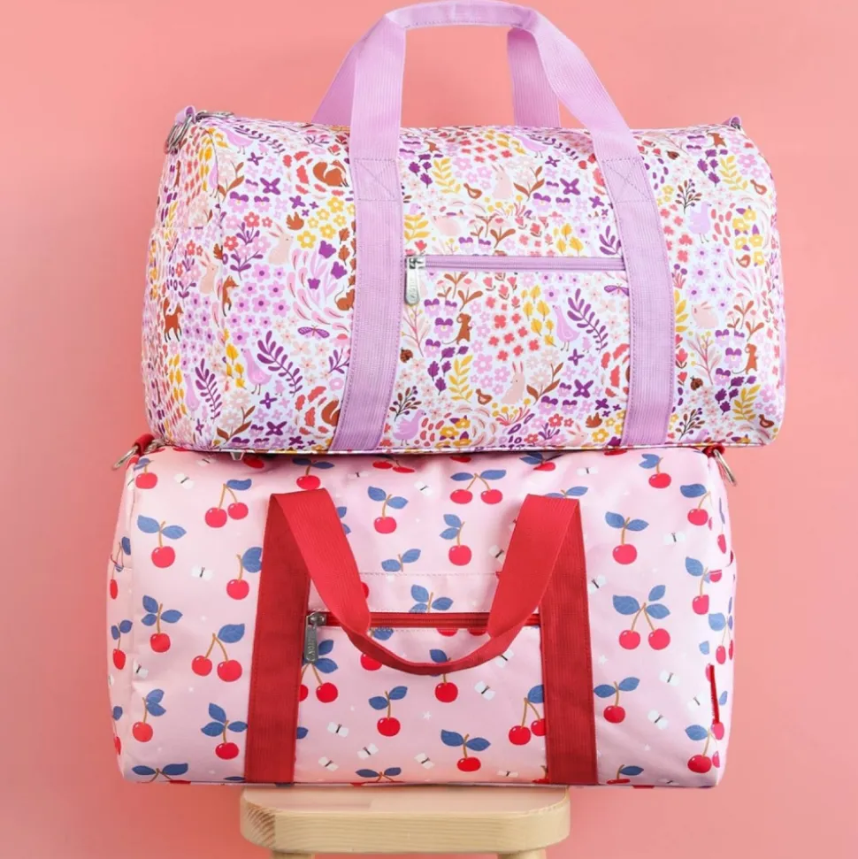 Sac de voyage enfant avec bandoulière fleurs du jardin