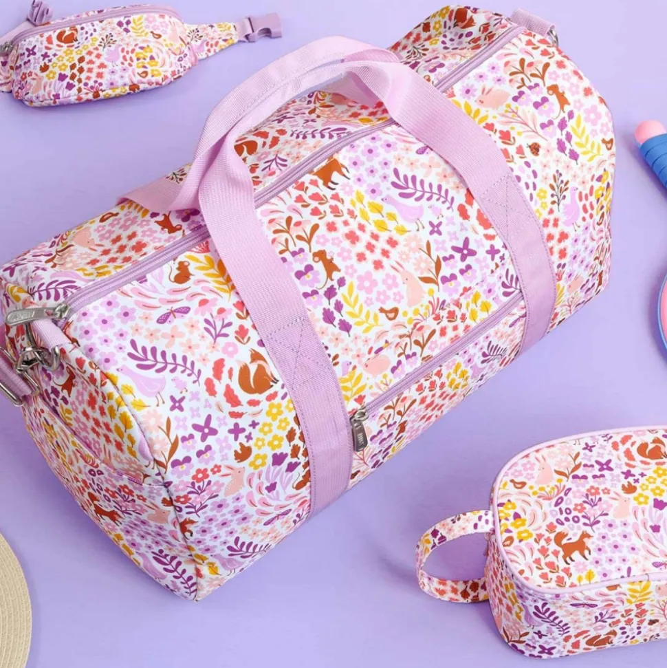 Sac de voyage enfant avec bandoulière fleurs du jardin