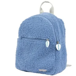 Sac à dos bouclette teddy bleu