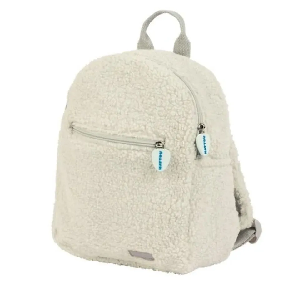 Sac à dos bouclette teddy écru