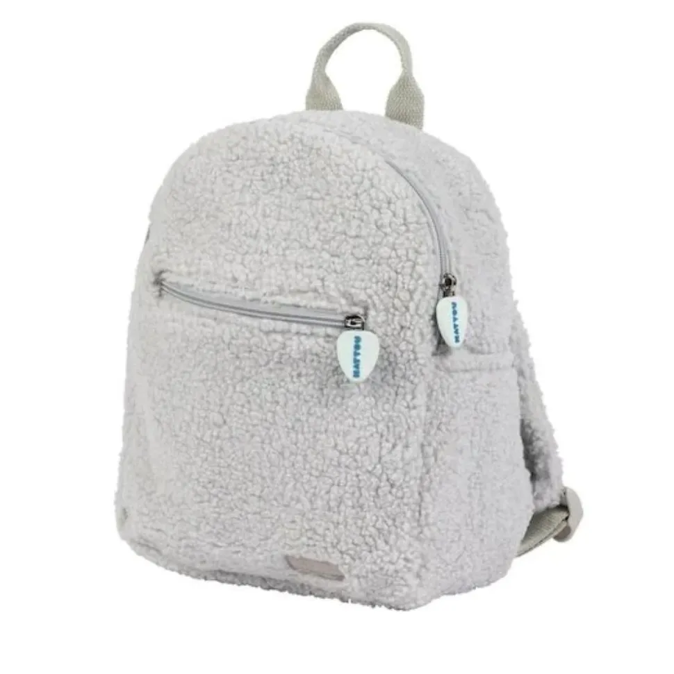 Sac à dos bouclette teddy gris
