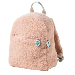 Sac à dos bouclette teddy rose