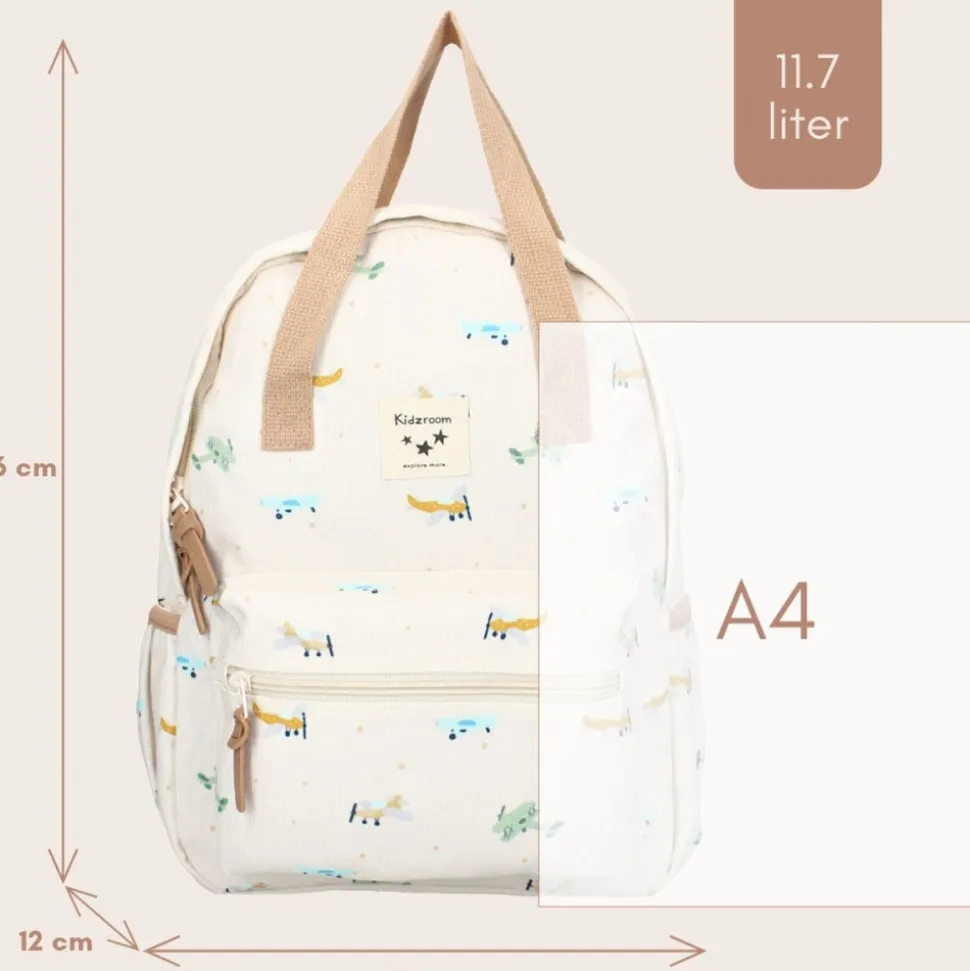 Sac à dos enfant à anses - avions écru