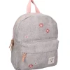 Sac à dos enfant fleurs gris 31 cm
