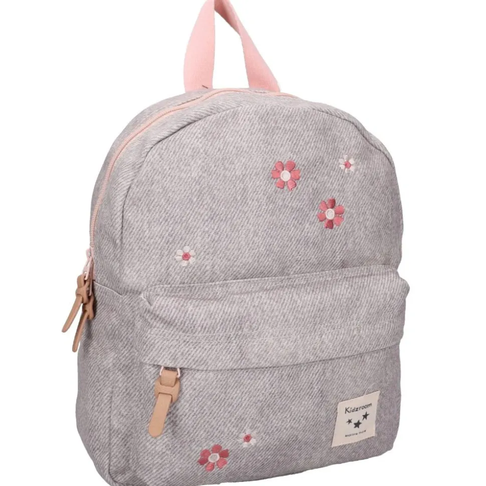 Sac à dos enfant fleurs gris 31 cm
