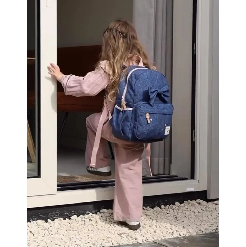 Sac à dos enfant neud bleu denim 36 cm