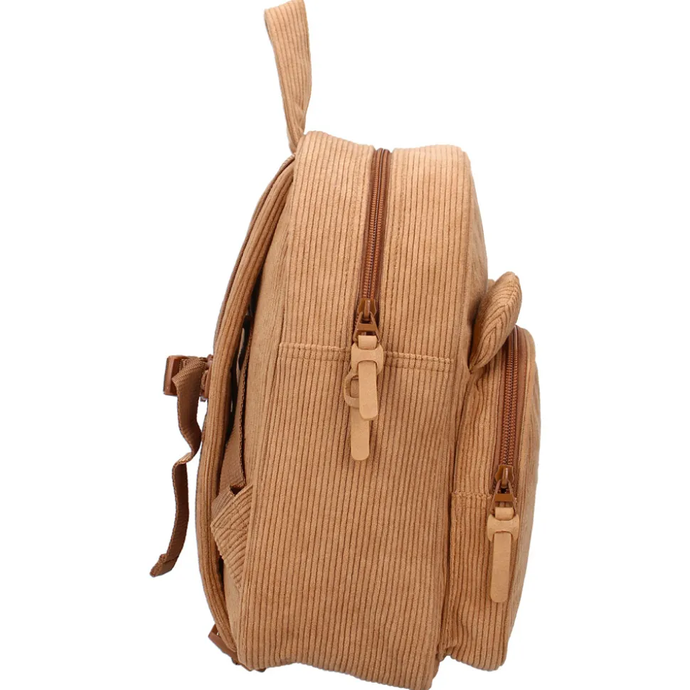 Sac à dos enfant ourson côtelé marron 31 cm
