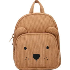 Sac à dos enfant ourson côtelé marron 31 cm