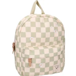 Sac à dos enfant pâquerettes beige/vert 31 cm