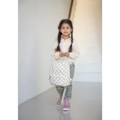 Sac à dos enfant pâquerettes beige/vert 31 cm