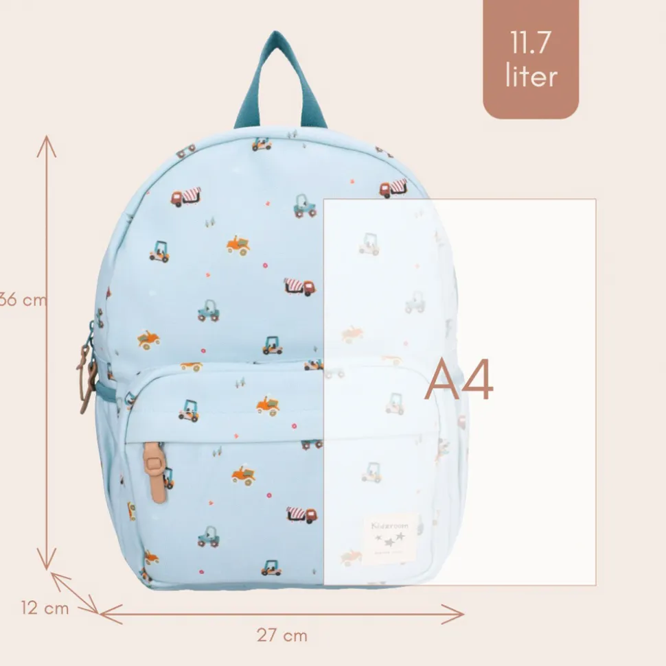Sac à dos enfant véhicules bleu 36 cm