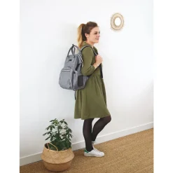 Sac à dos à langer gris