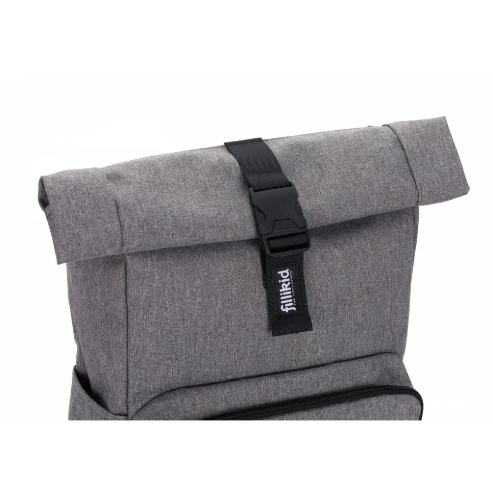 Sac à dos à langer rolltop tokio mélange gris