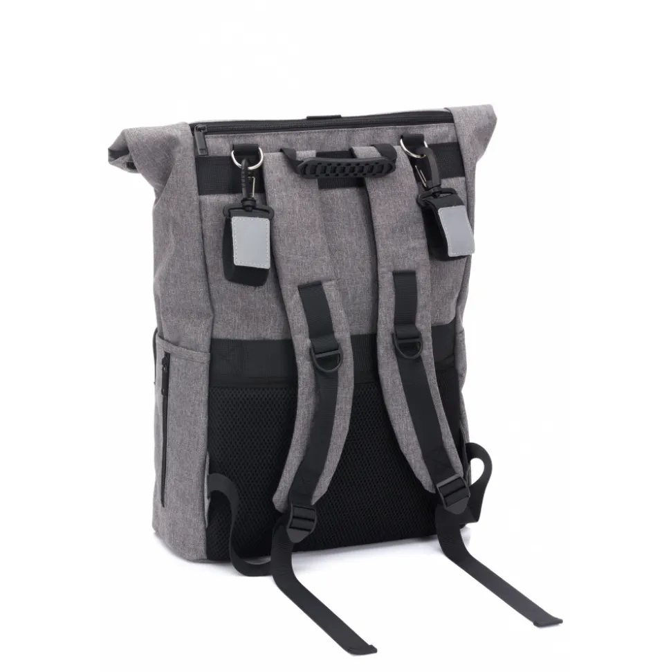 Sac à dos à langer rolltop tokio mélange gris