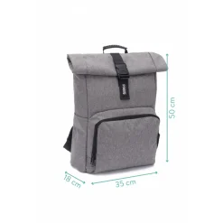 Sac à dos à langer rolltop tokio mélange gris