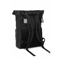 Sac à dos à langer rolltop tokio mélange noir